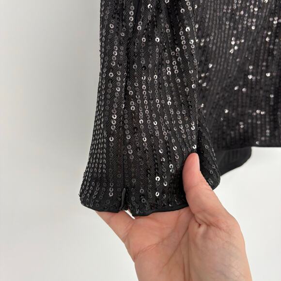 Grace Karin Black Sequin Tank Top Size Large Party y2k New Years - Picture 5 of 9